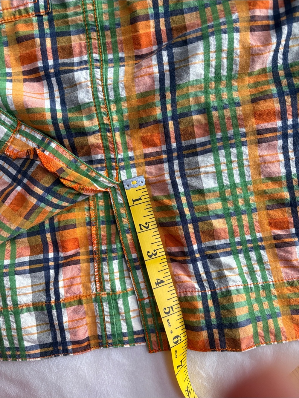 Liz Claiborne Retro Preppy Madras Plaid Knee-length Skirt Orange Green size 10 - Picture 10 of 10